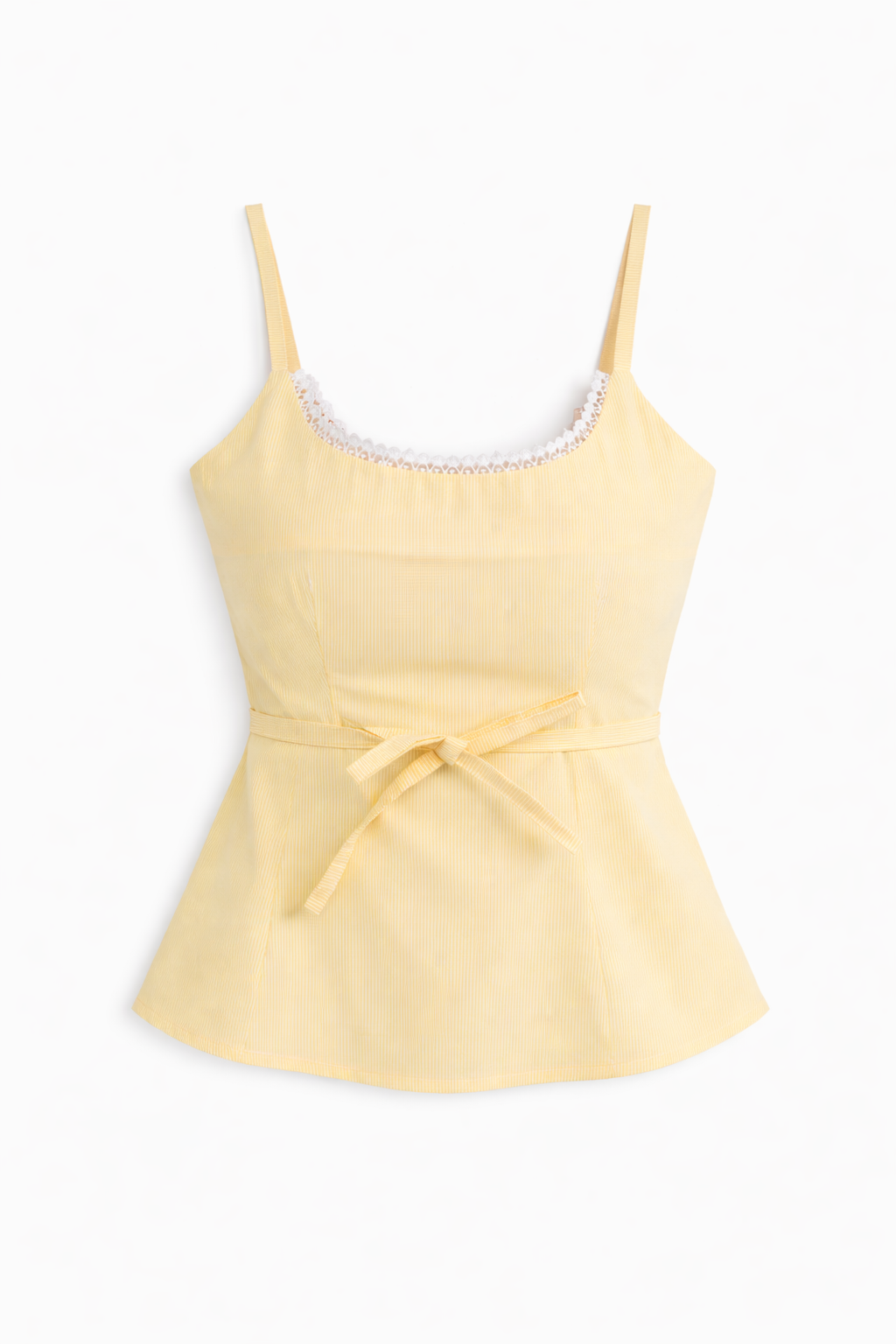 Butter Yellow Lace-Up Top view 2